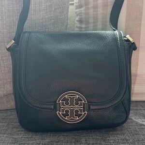 Tory Burch Black Crossbody Bag with Gold Logo